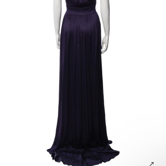 Carolina Herrera Silk Purple and Black Maxi Dress - Picture 3 of 4